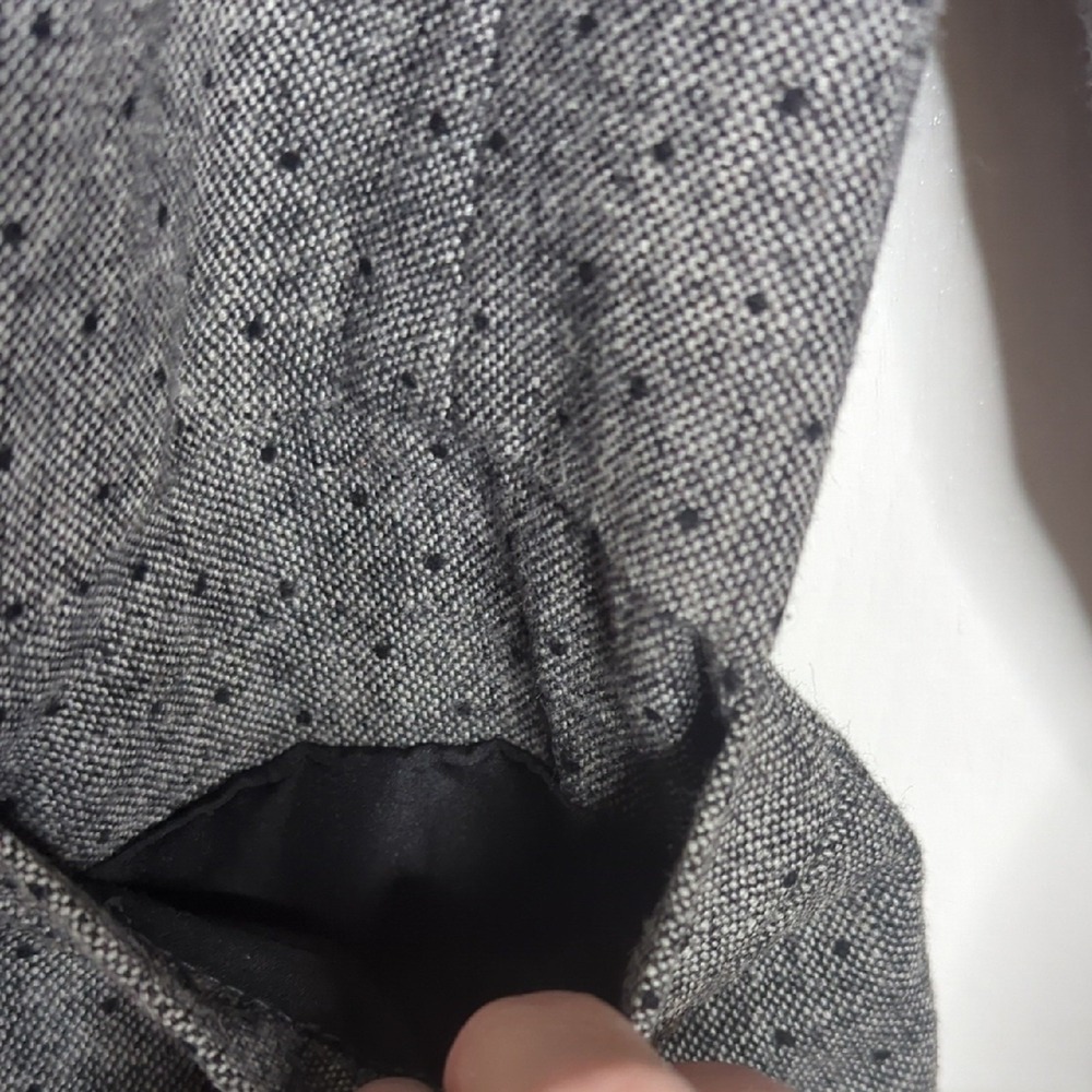 Banana Republic Gray With Black Polka Dots Tweed Tailored Women's Blazer - Picture 4 of 11